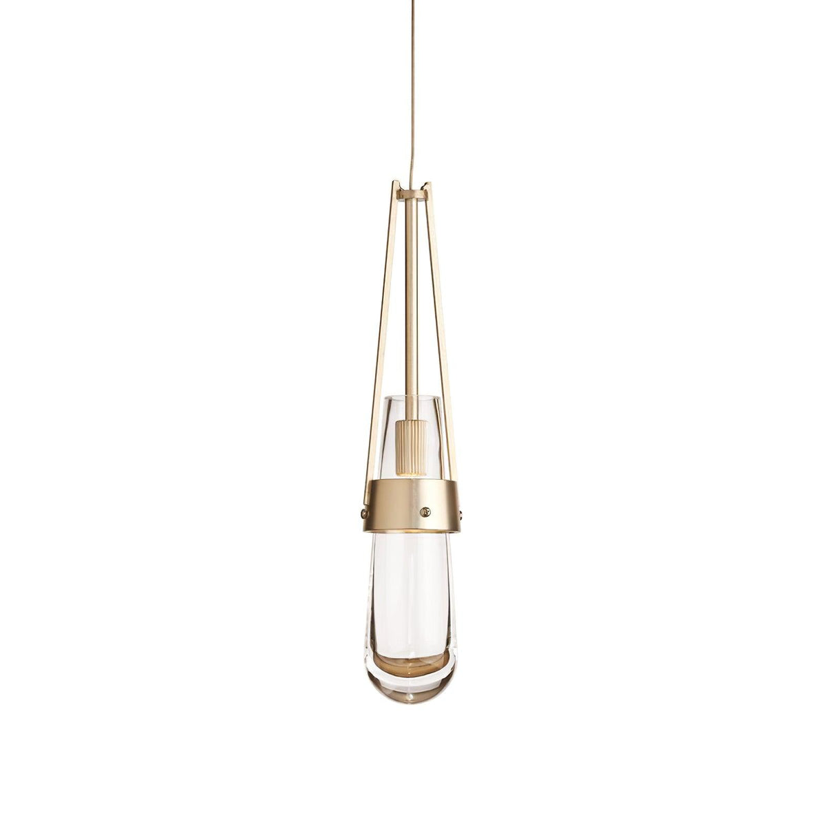 Light Pendant Glass Blue With Gold Finish