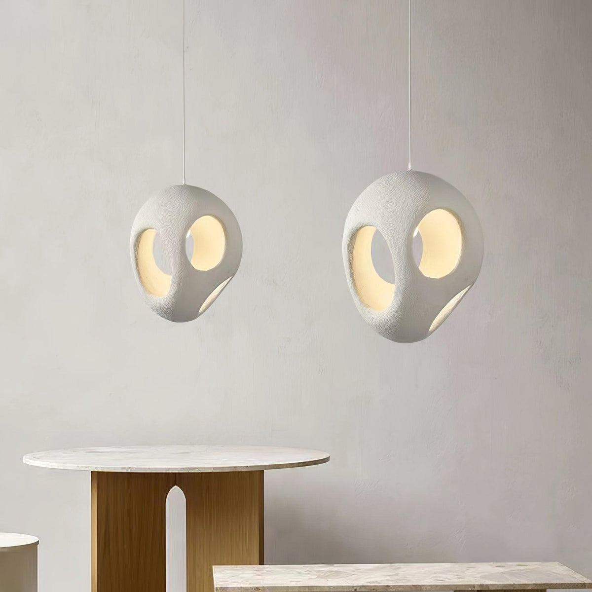 Warm Ambient Glow Minimalist Resin Pendant Light