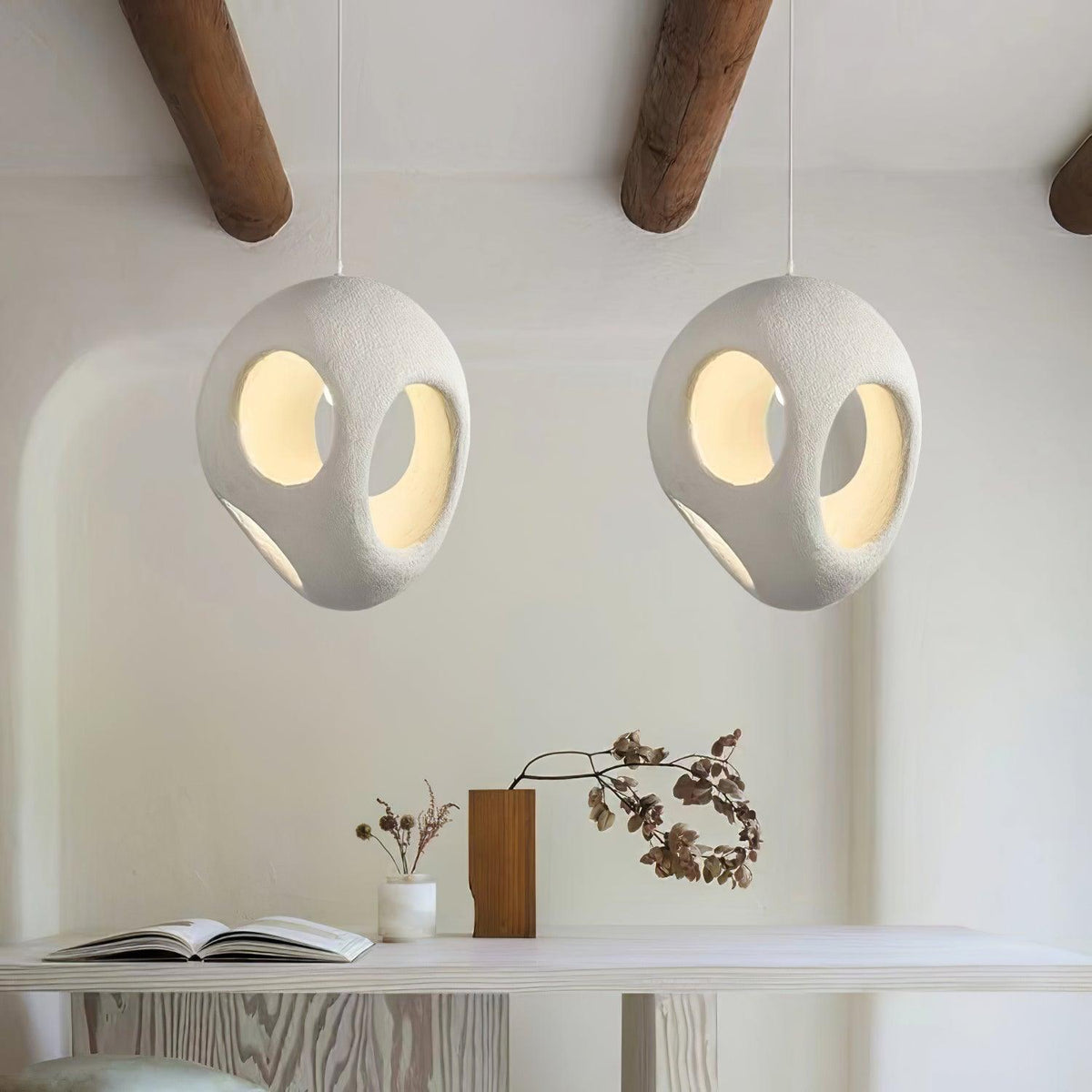 Warm Ambient Glow Minimalist Resin Pendant Light