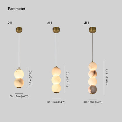 Warm Ambient Lighting Alabaster Pendant Light With Brass Stem