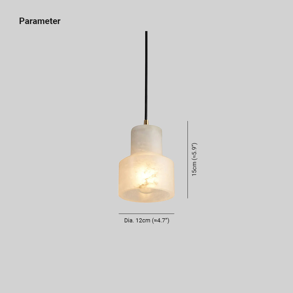 Pendant Light in Timeless Alabaster Brass