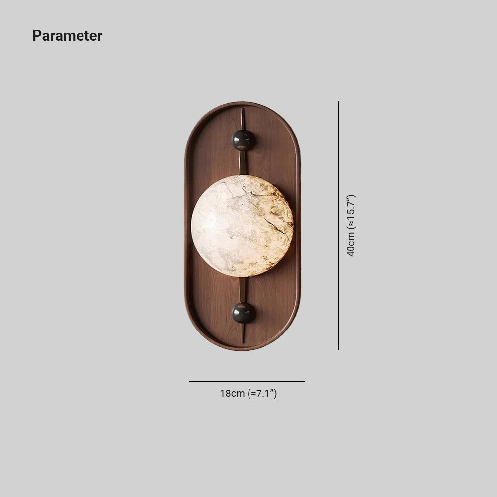 Alabaster Wall Lamp With Walnut Finish Inspired Driftwood