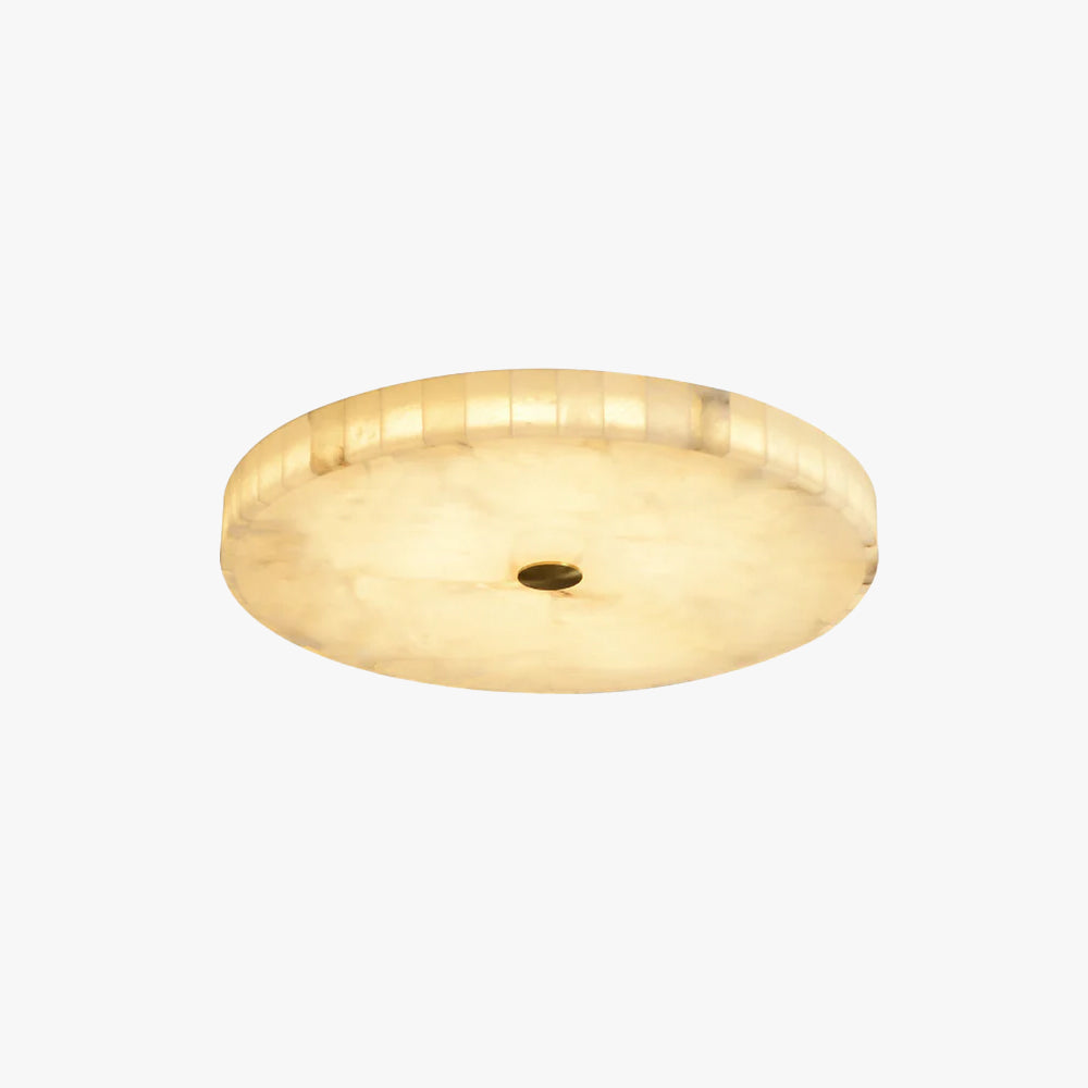 Warm Ambience Natural Round Alabaster Ceiling Light