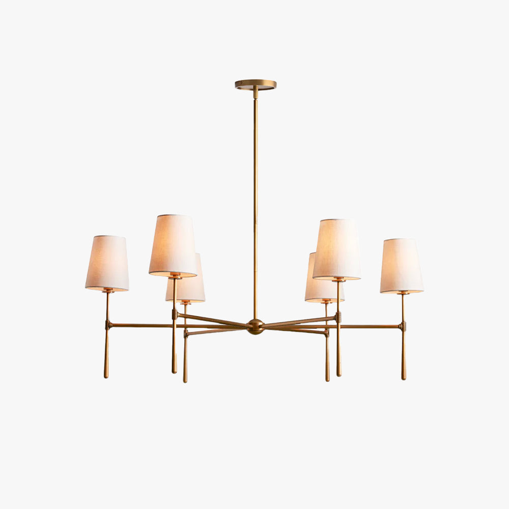 Warm Mid Century Glow Linen Shade Pendant Light