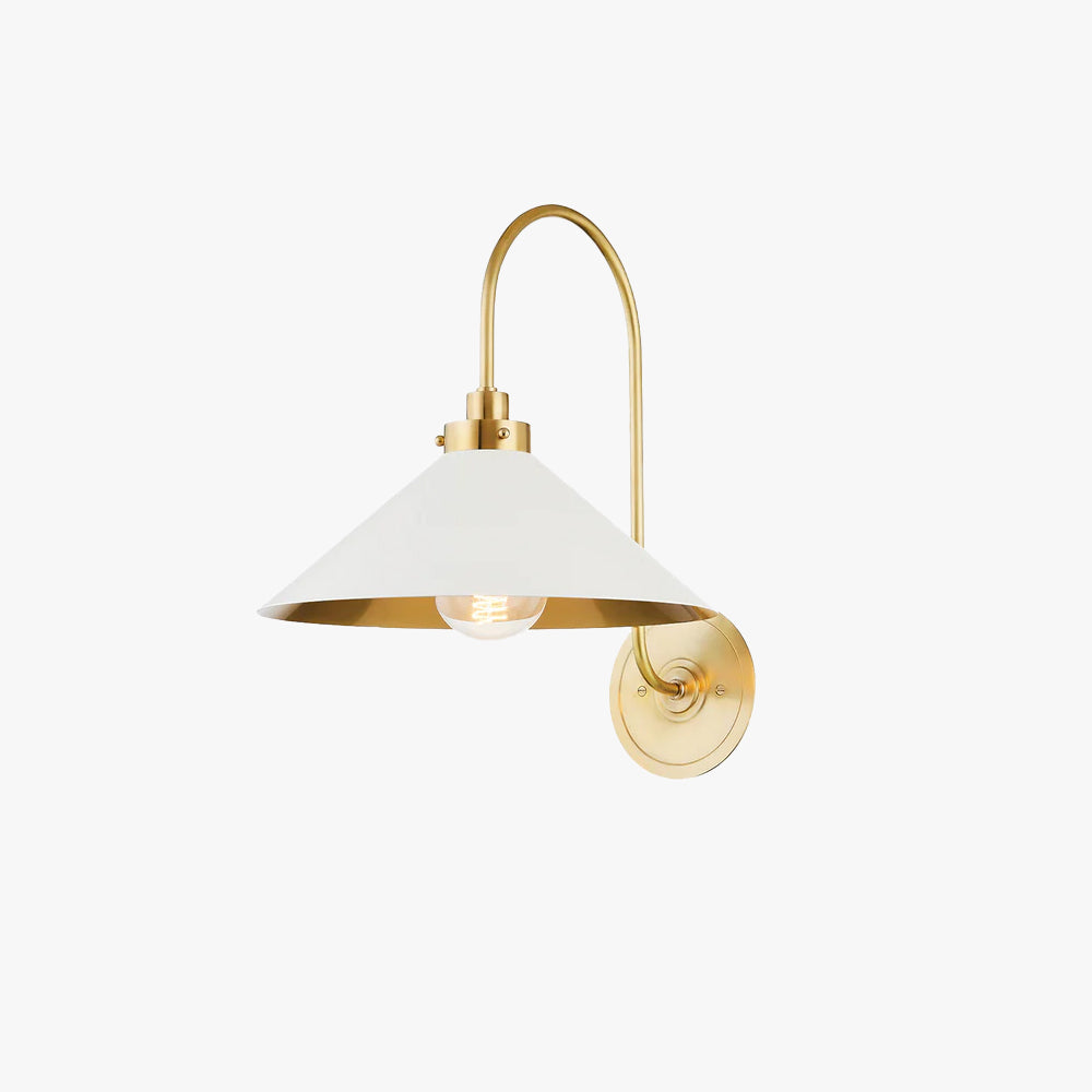 Conical Shade Helena Vintage Brass Wall Light