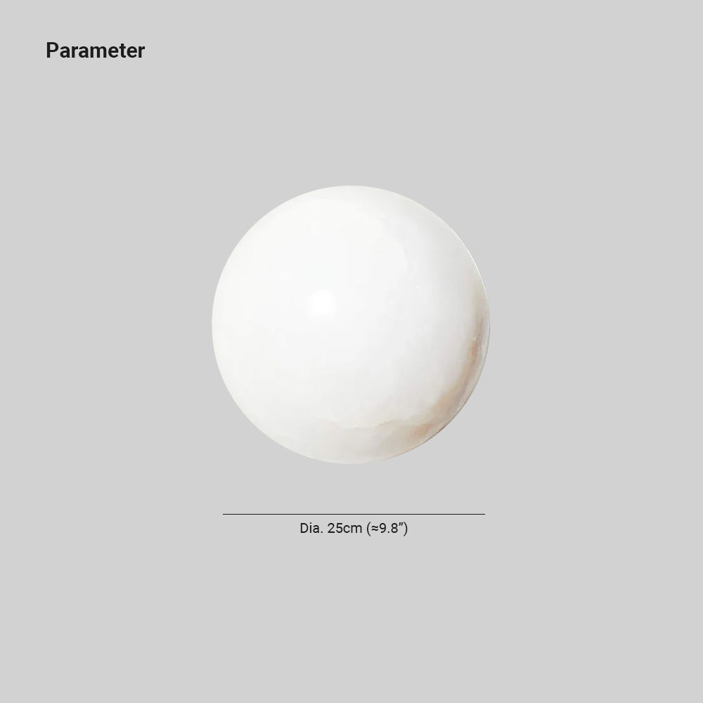 Minimalist Round Alabaster Wall Light With Subtle Veining