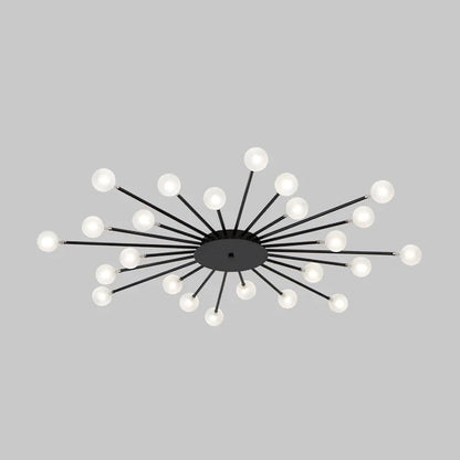 Gold and Black Nordic Metal LED Flush Ceiling Light for Living Room