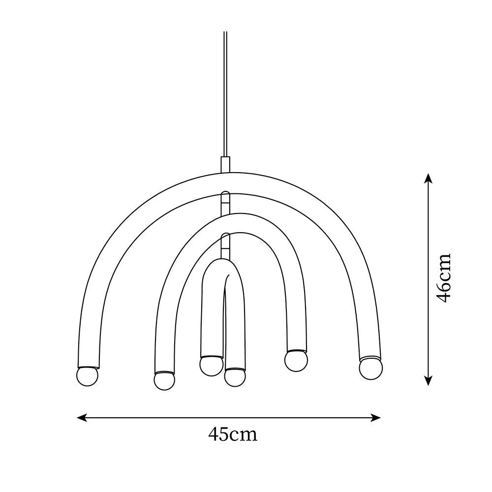 Pendant Light For Living And Dining Dimmable Rainbow Arc