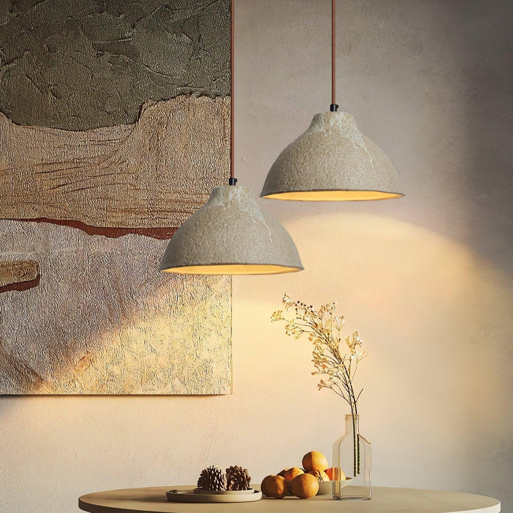 Earthy Charm Maple Textured Ceramic Pendant Light
