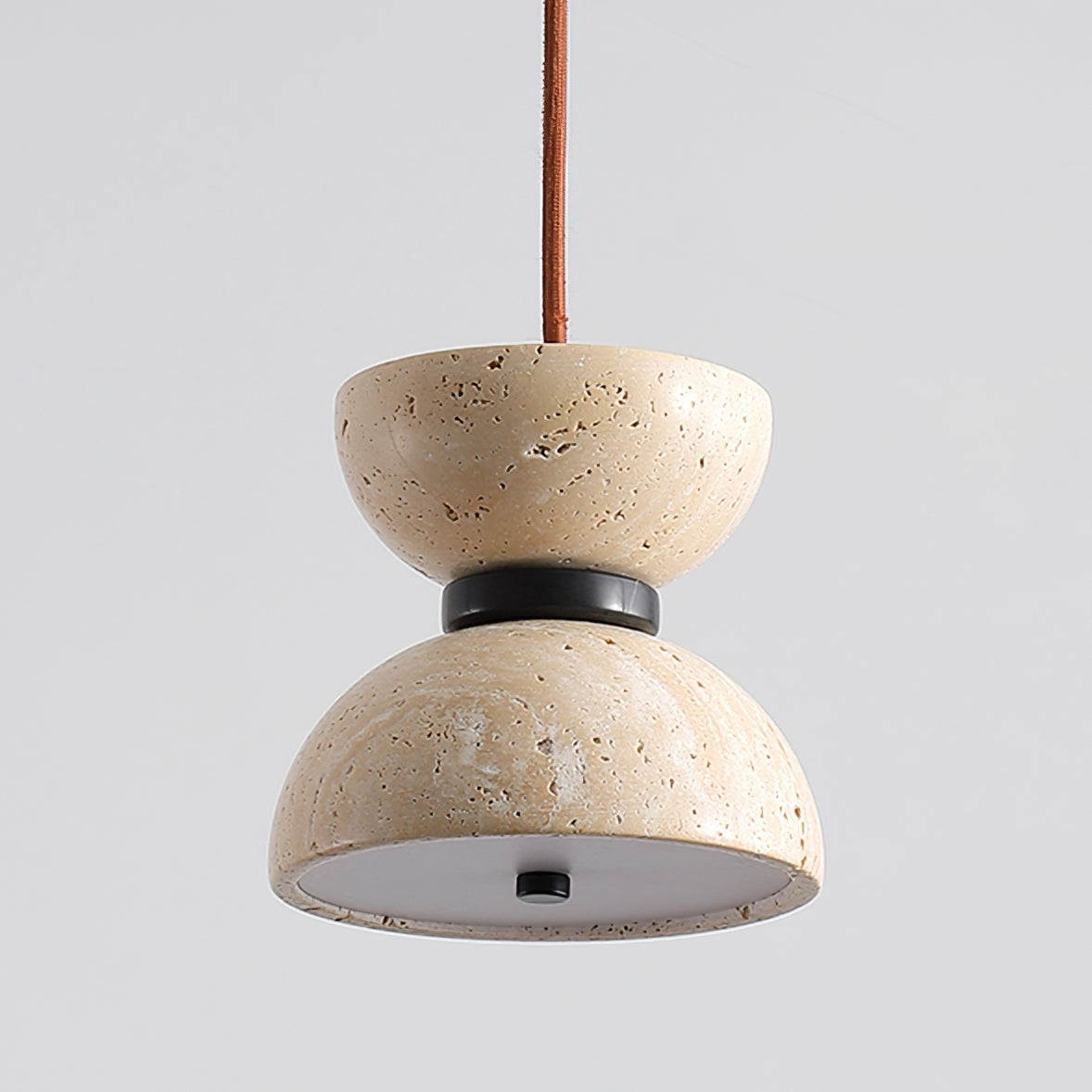 Warm Ambience Travertine Hourglass Pendant Light
