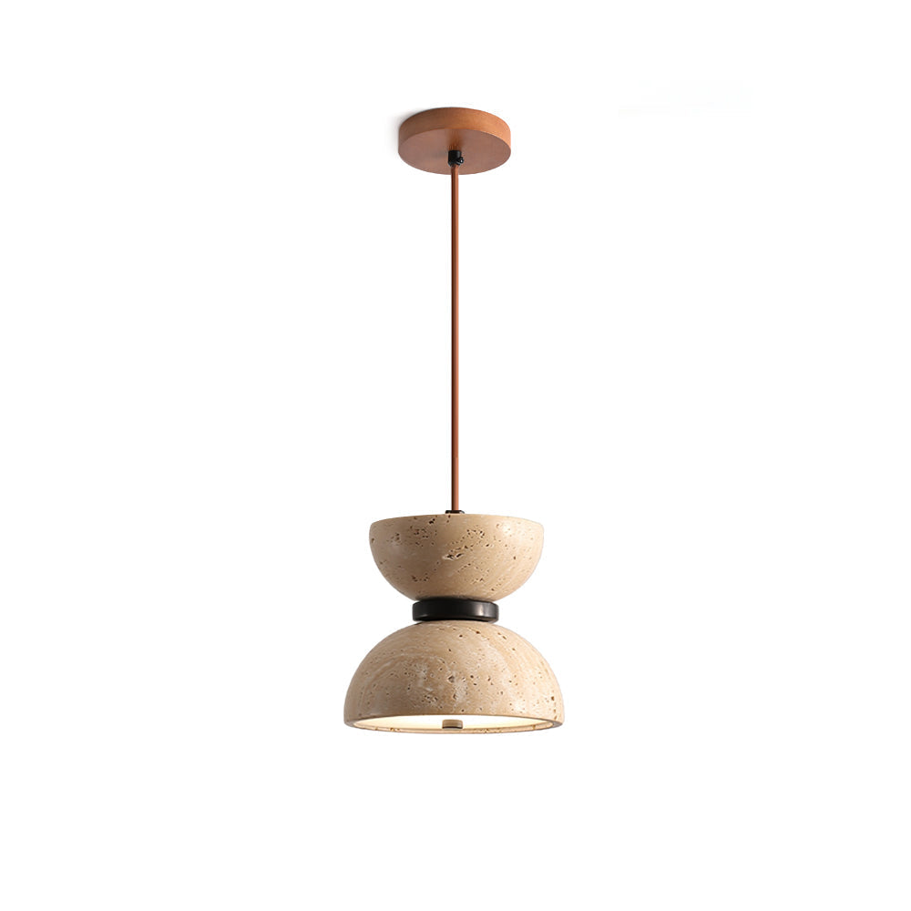Warm Ambience Travertine Hourglass Pendant Light