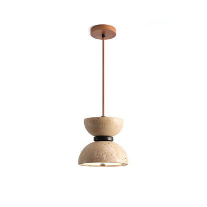 Warm Ambience Travertine Hourglass Pendant Light