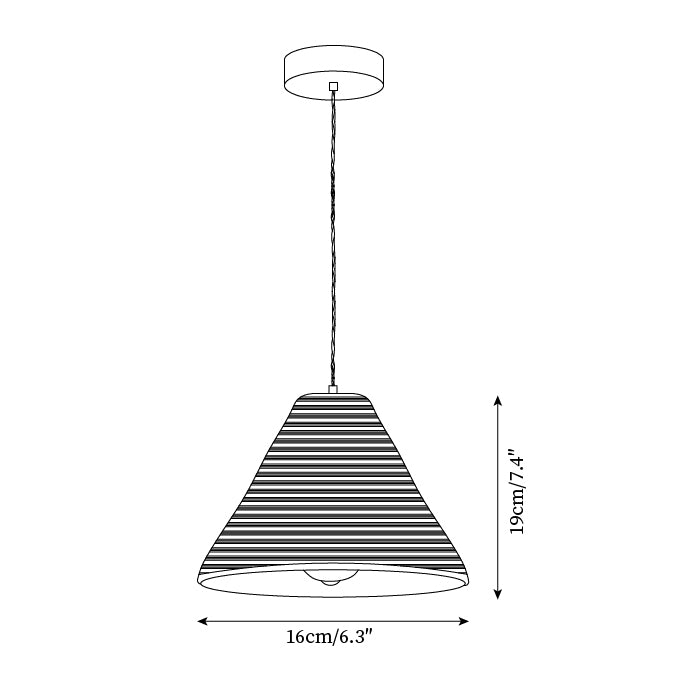 Cone Shaped Natural Rattan Shade Pendant Lamp
