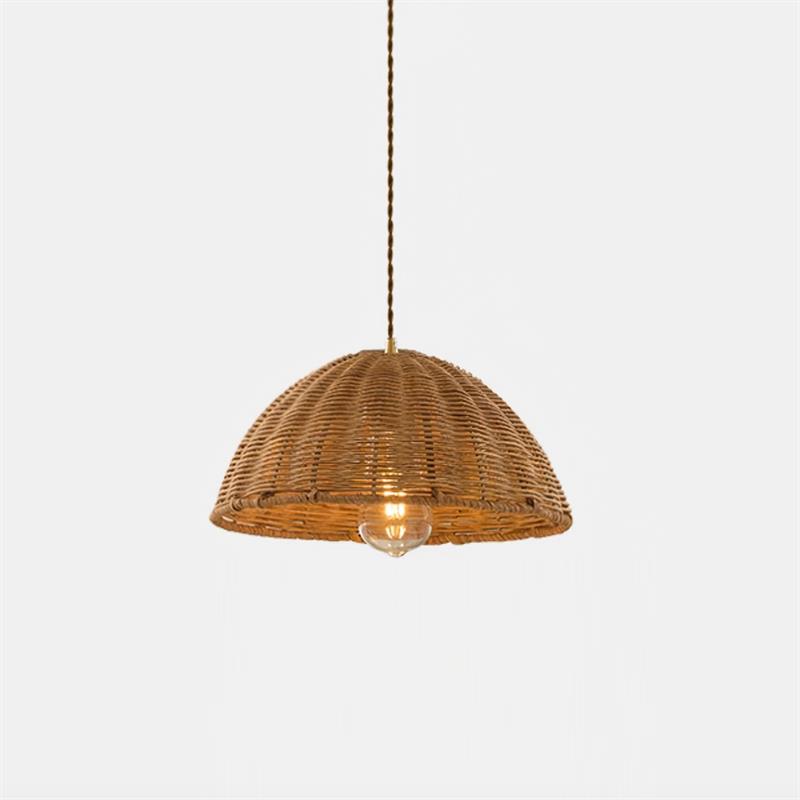 Cone Shaped Natural Rattan Shade Pendant Lamp