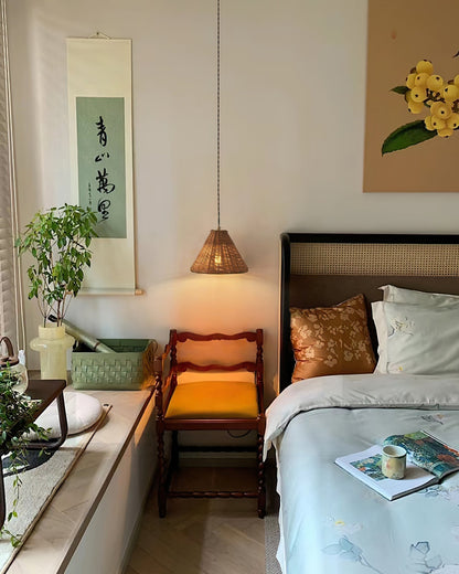 Cone Shaped Natural Rattan Shade Pendant Lamp