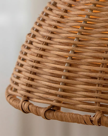 Cone Shaped Natural Rattan Shade Pendant Lamp