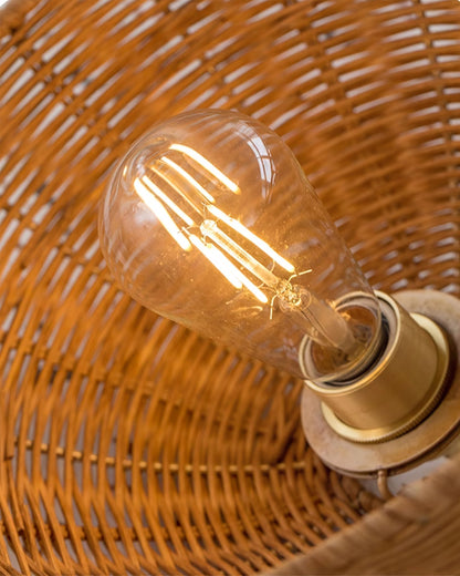 Cone Shaped Natural Rattan Shade Pendant Lamp