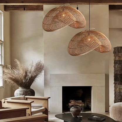 Cozy Living Rooms Rattan Pendant Light Rustic