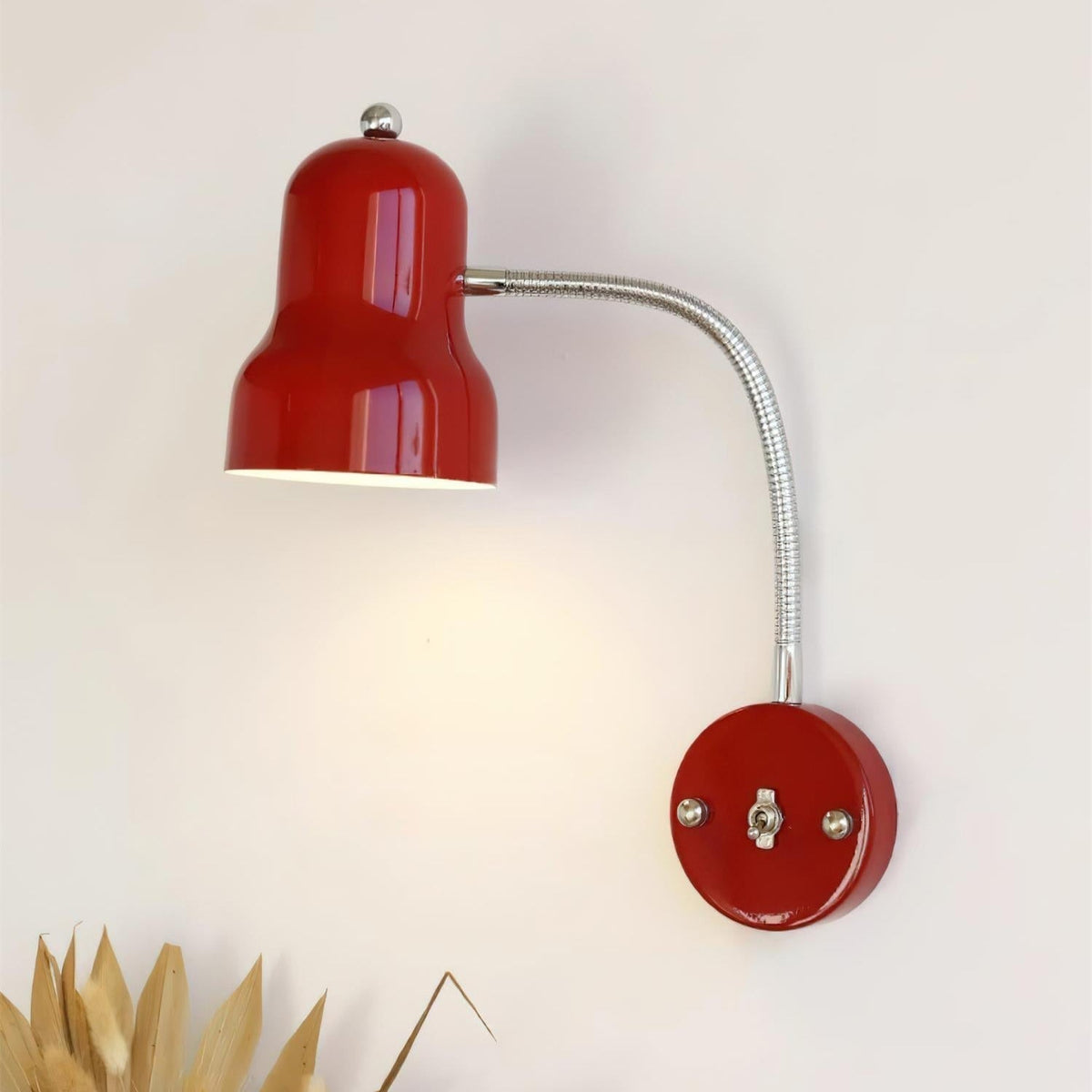 Dimmable Red Chrome Wall Light