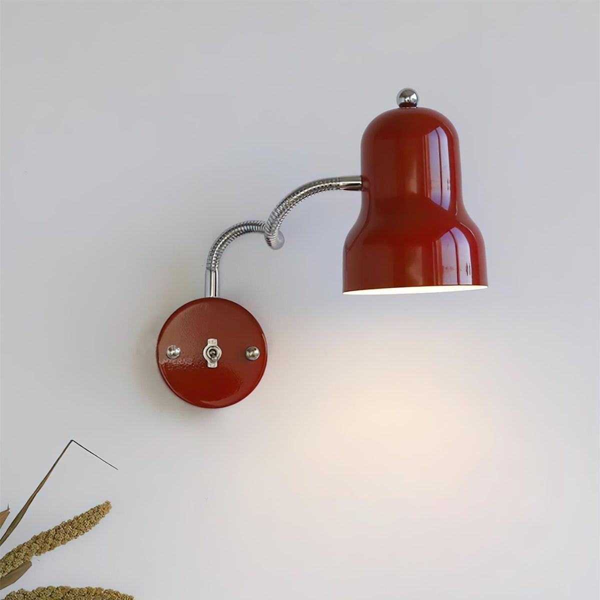Dimmable Red Chrome Wall Light
