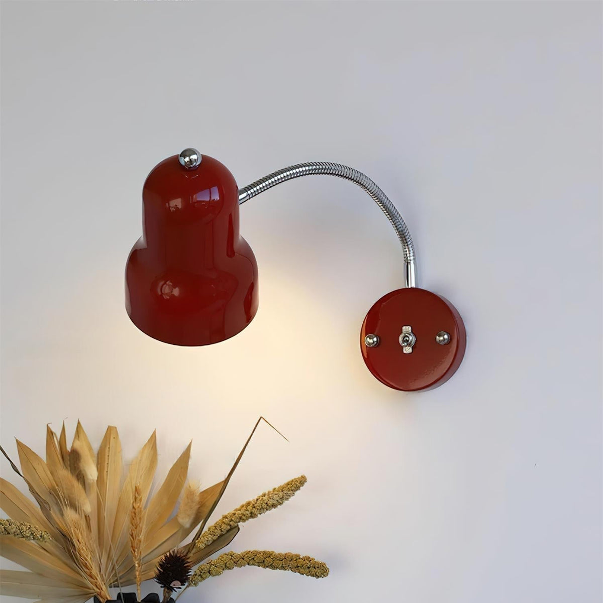 Dimmable Red Chrome Wall Light