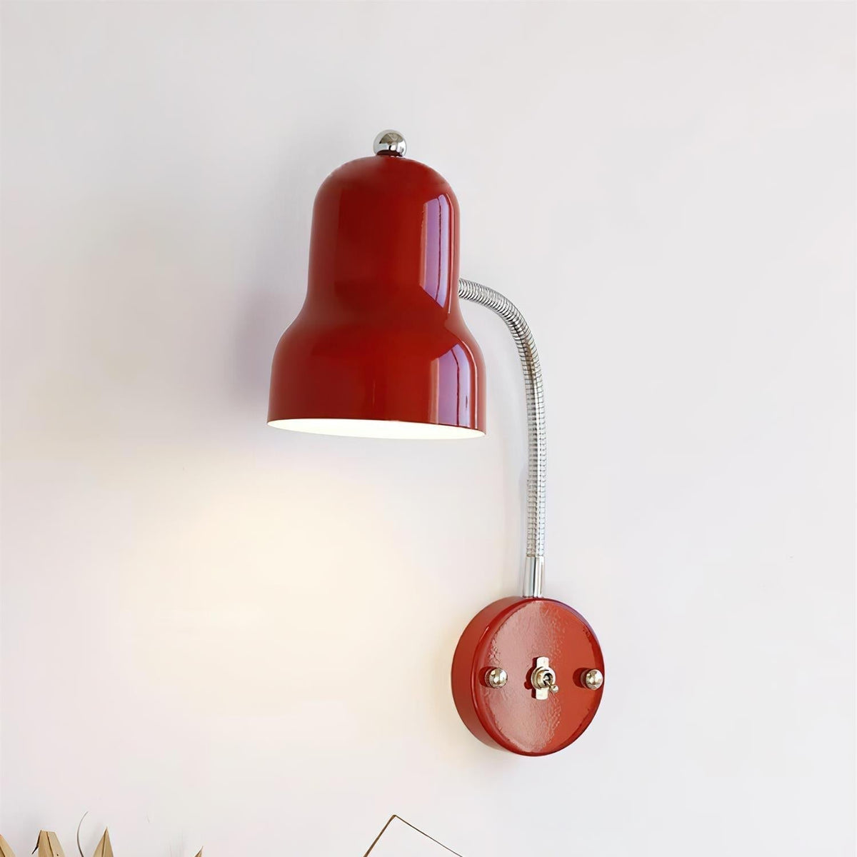 Dimmable Red Chrome Wall Light