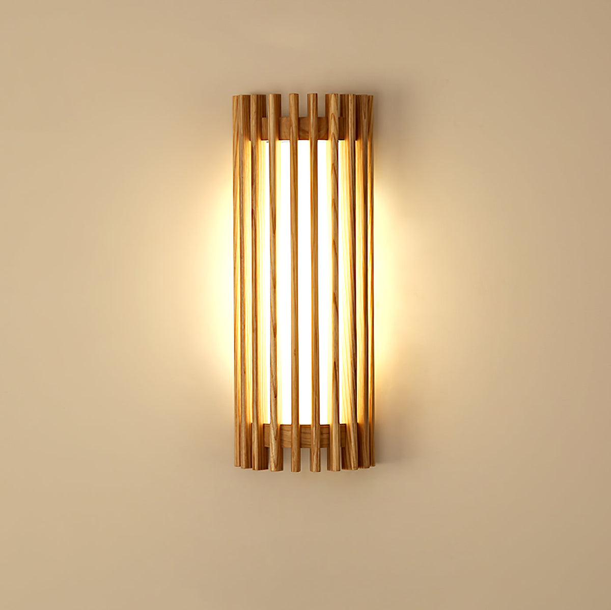 Warm Glow Indoor Walnut Wood Wall Light