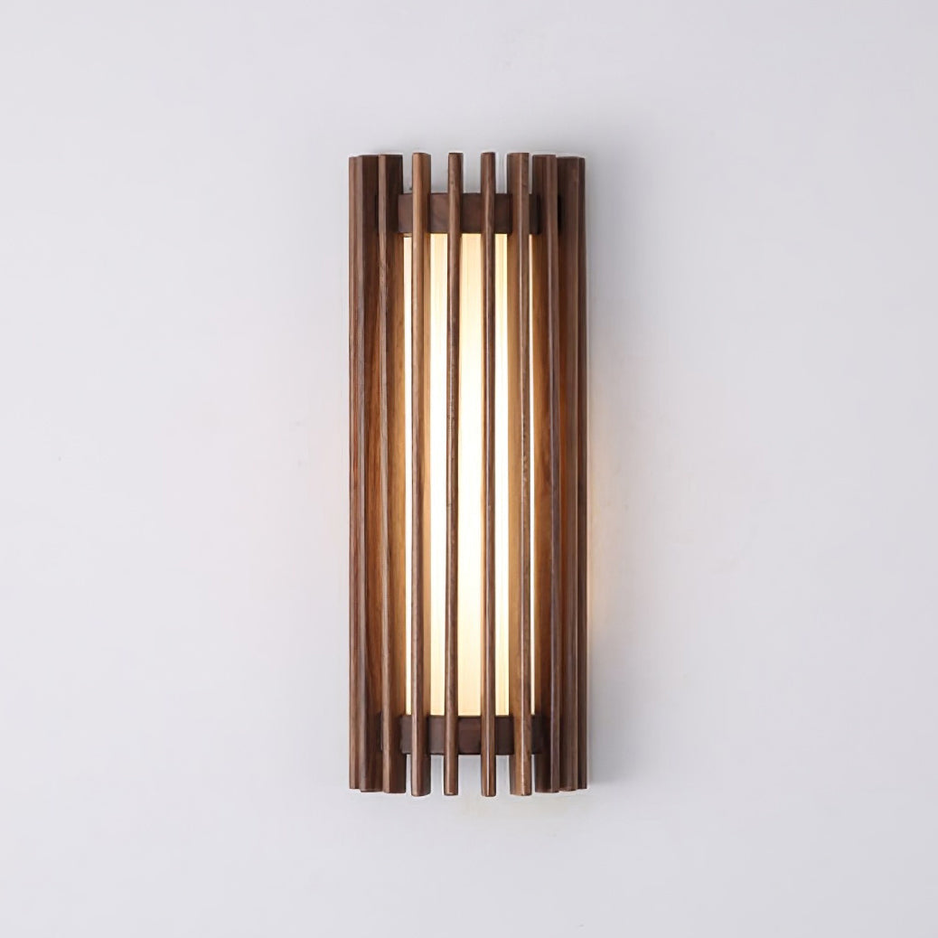 Warm Glow Indoor Walnut Wood Wall Light