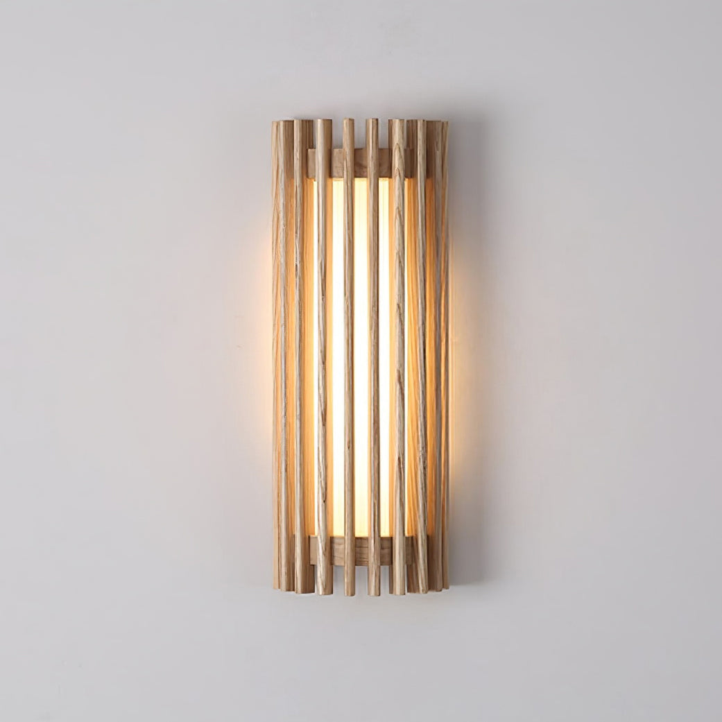 Warm Glow Indoor Walnut Wood Wall Light
