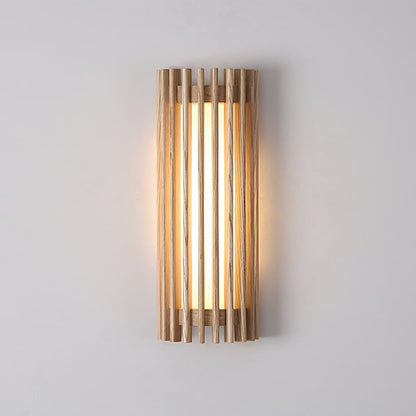 Warm Glow Indoor Walnut Wood Wall Light
