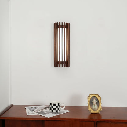 Warm Glow Indoor Walnut Wood Wall Light