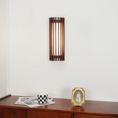 Warm Glow Indoor Walnut Wood Wall Light