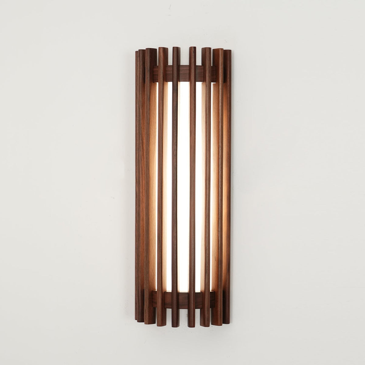 Warm Glow Indoor Walnut Wood Wall Light