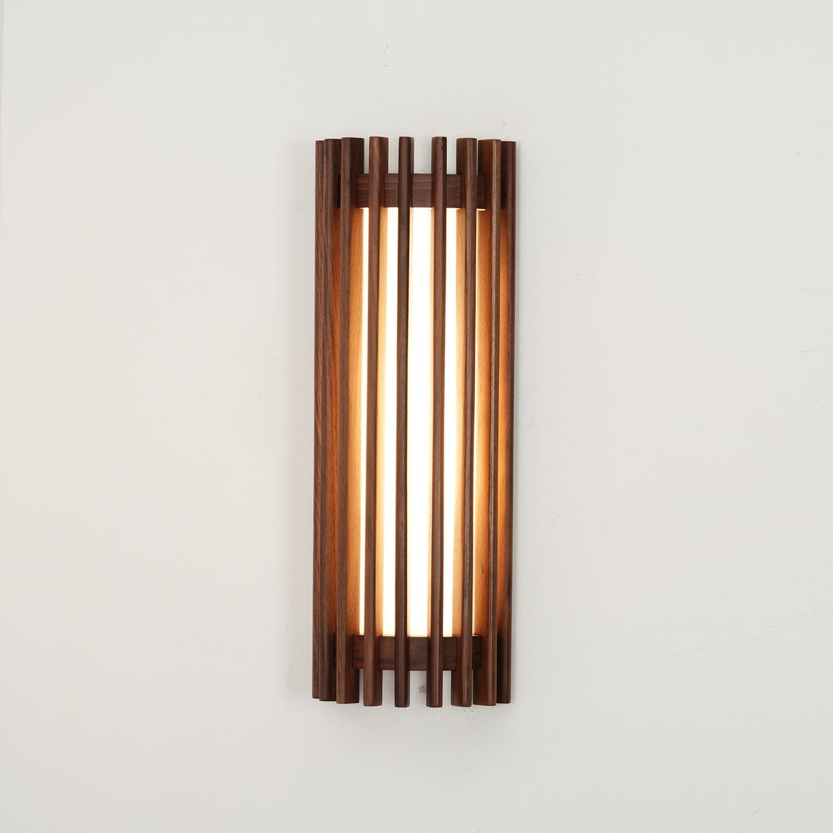 Warm Glow Indoor Walnut Wood Wall Light