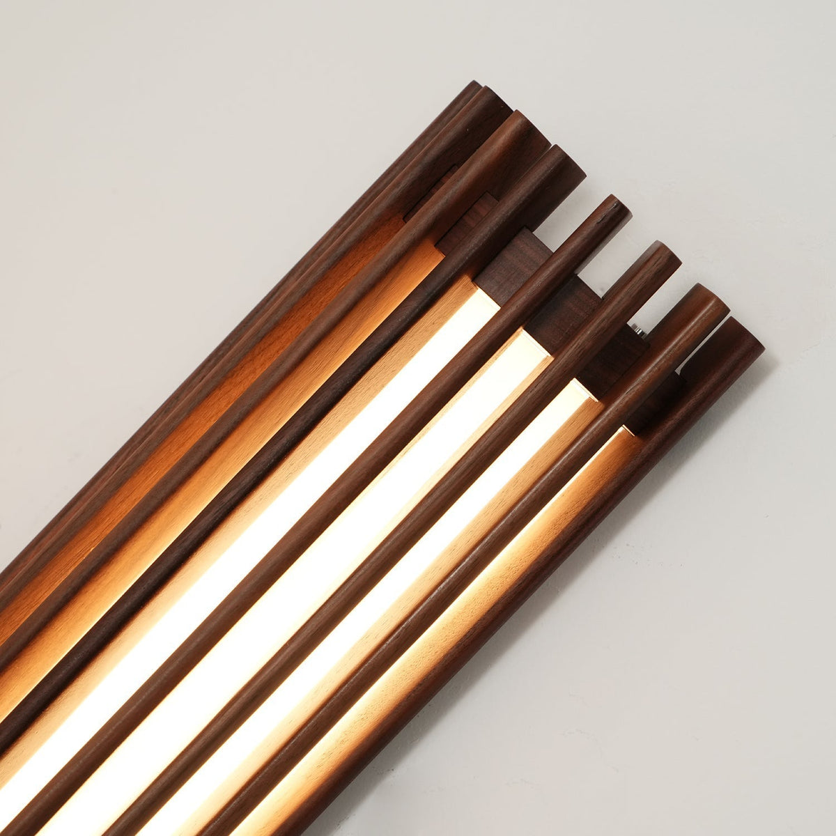 Warm Glow Indoor Walnut Wood Wall Light