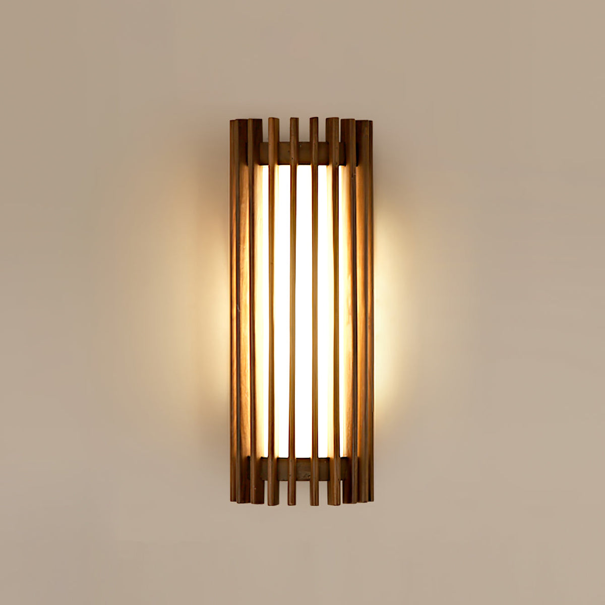 Warm Glow Indoor Walnut Wood Wall Light