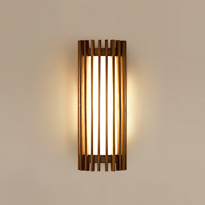 Warm Glow Indoor Walnut Wood Wall Light