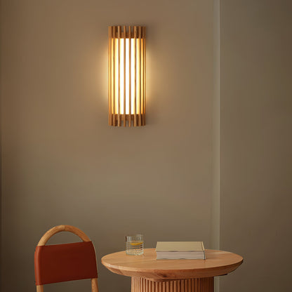 Warm Glow Indoor Walnut Wood Wall Light