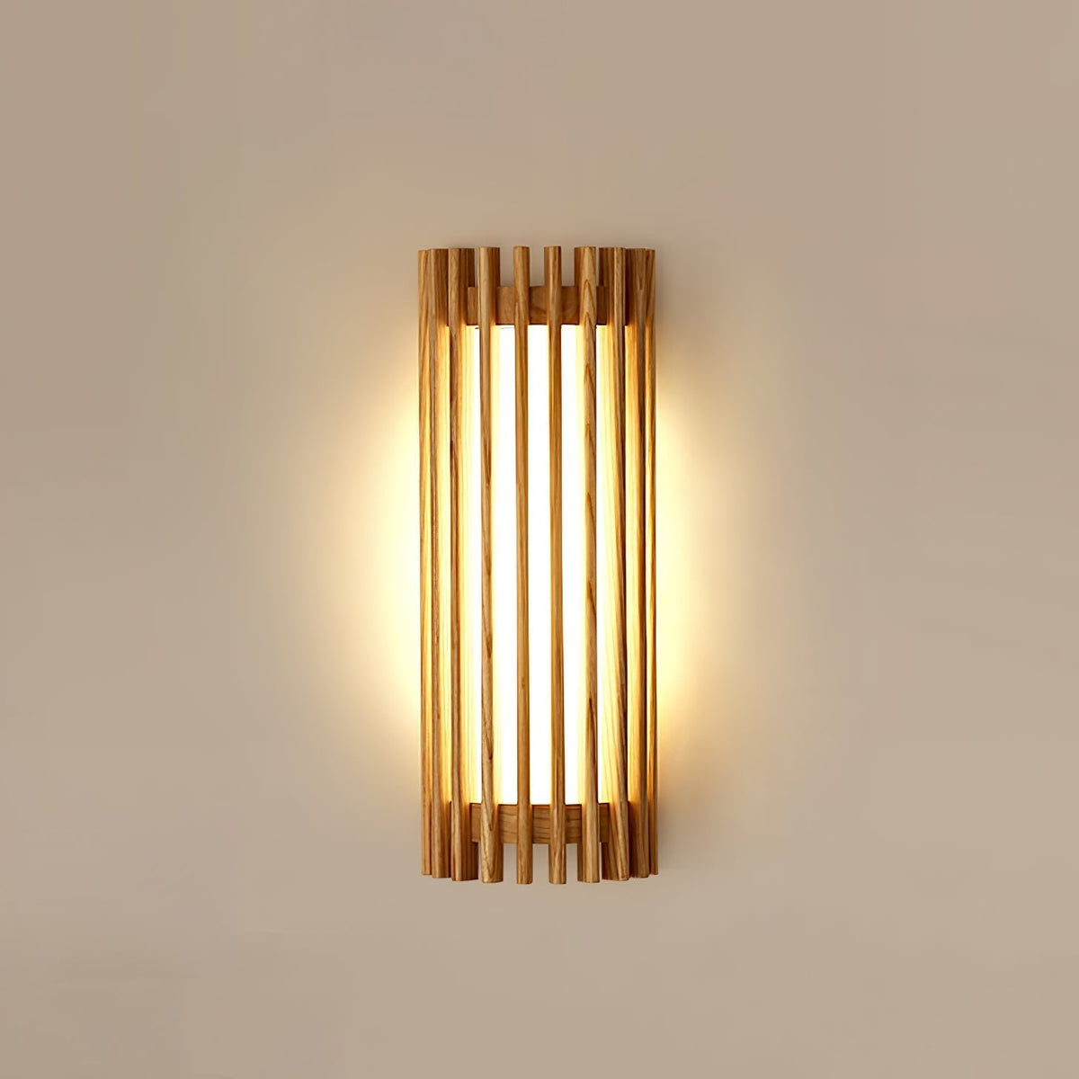 Warm Glow Indoor Walnut Wood Wall Light