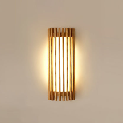 Warm Glow Indoor Walnut Wood Wall Light