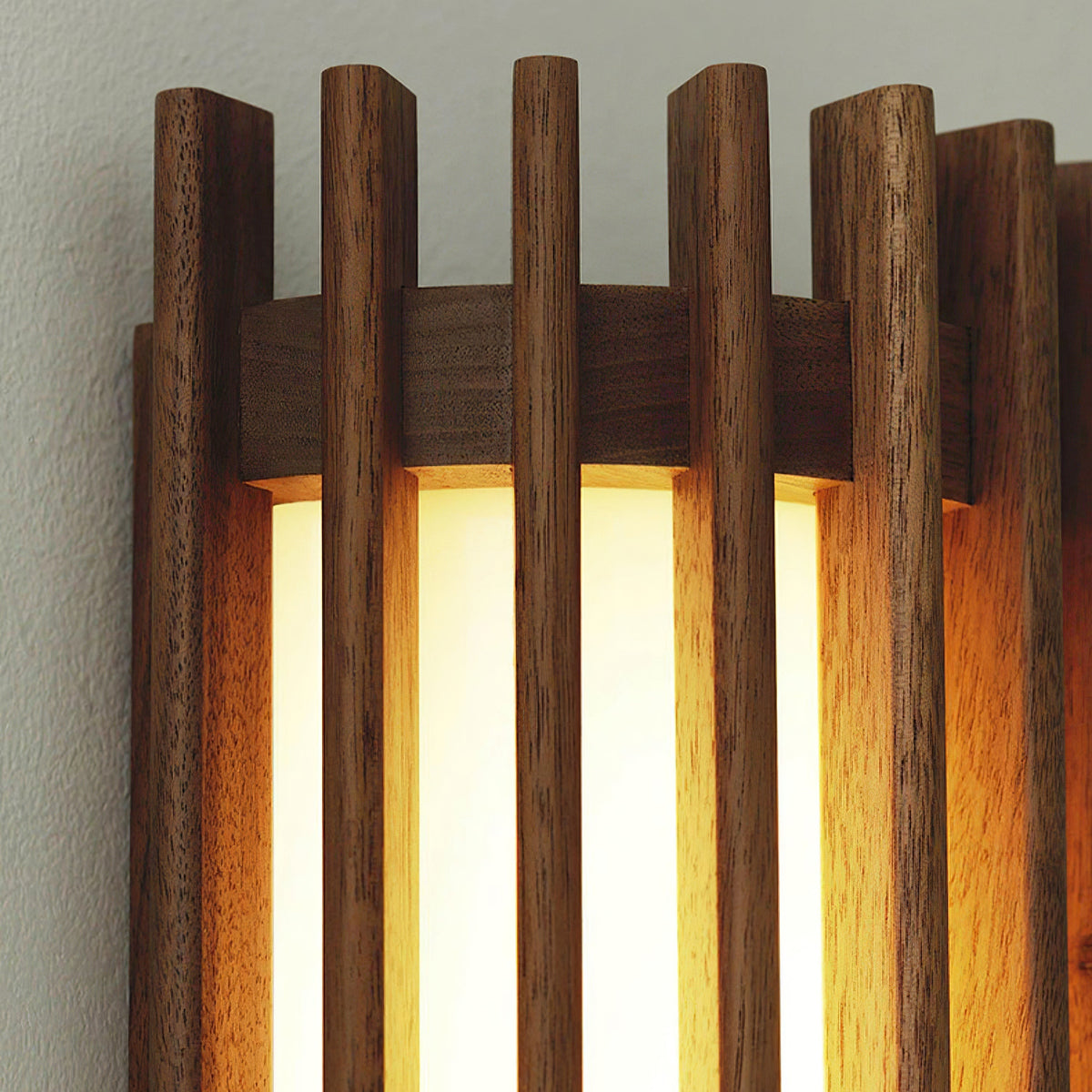 Warm Glow Indoor Walnut Wood Wall Light