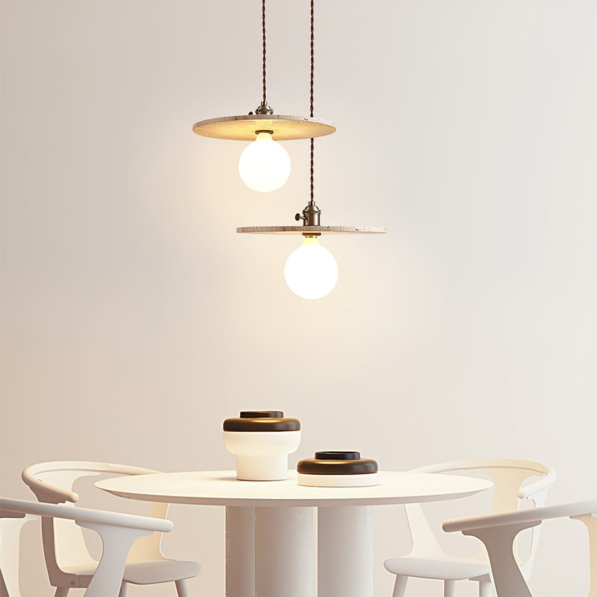 Soft Ambient Glow Travertine Pendant Light