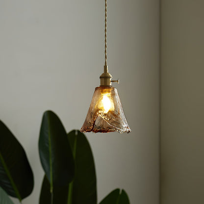 Warm Glow Amber Glass Pendant Light