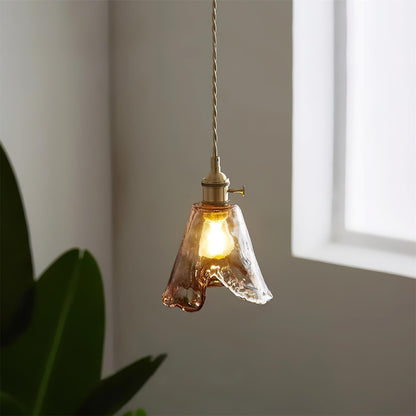 Warm Glow Amber Glass Pendant Light