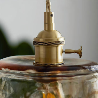 Warm Glow Amber Glass Pendant Light