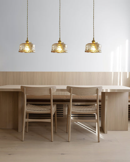 Warm Glow Amber Glass Pendant Light
