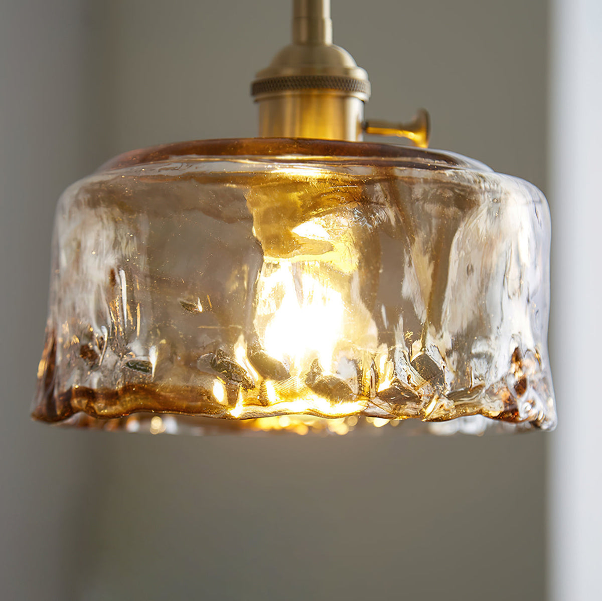Warm Glow Amber Glass Pendant Light