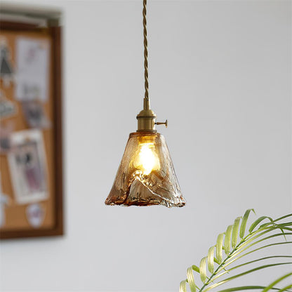 Warm Glow Amber Glass Pendant Light