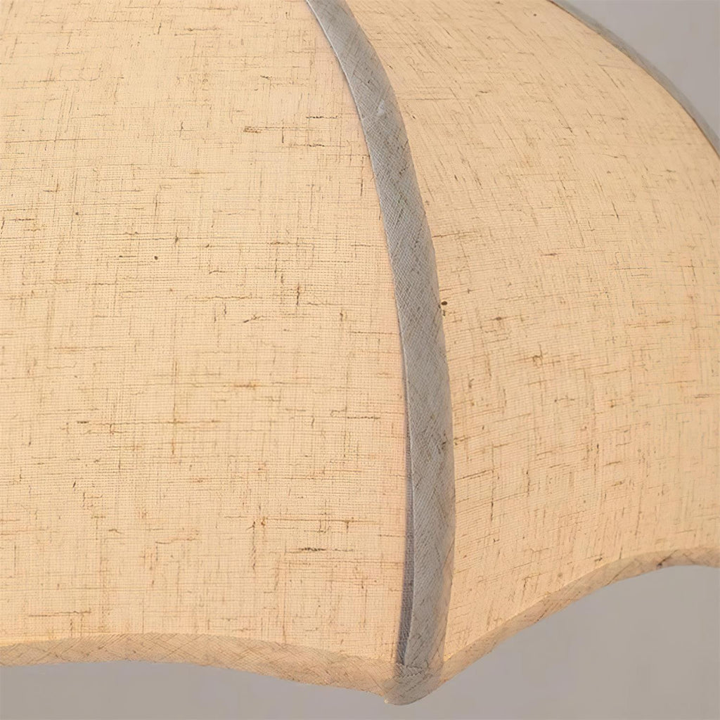 Adjustable Height Walnut Fabric Pendant Light E26 E27