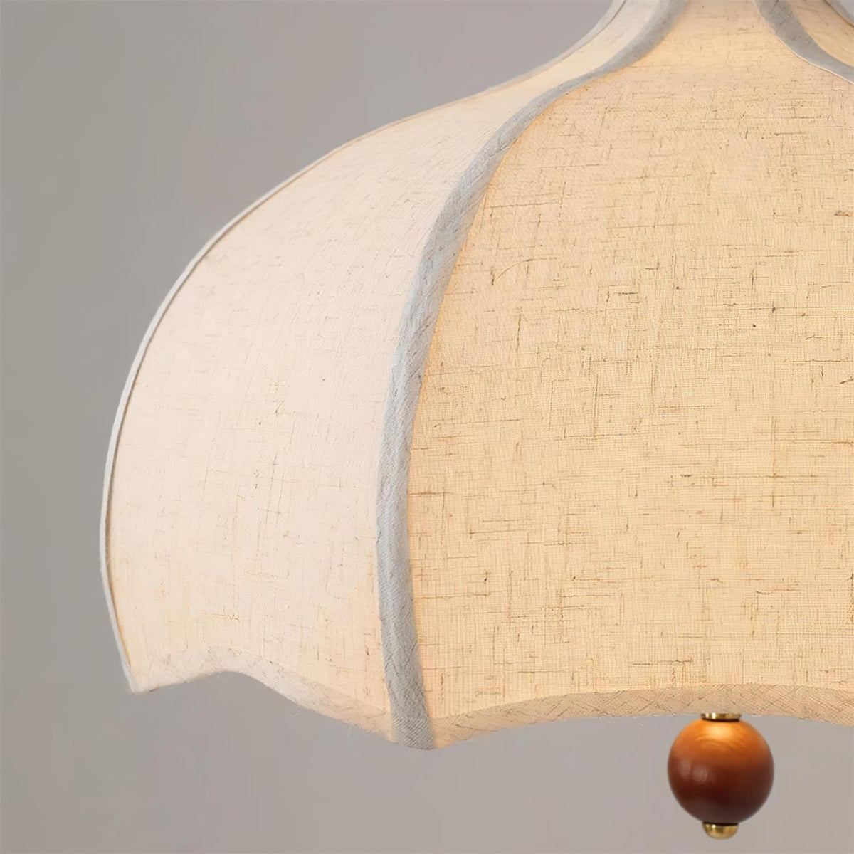 Adjustable Height Walnut Fabric Pendant Light E26 E27